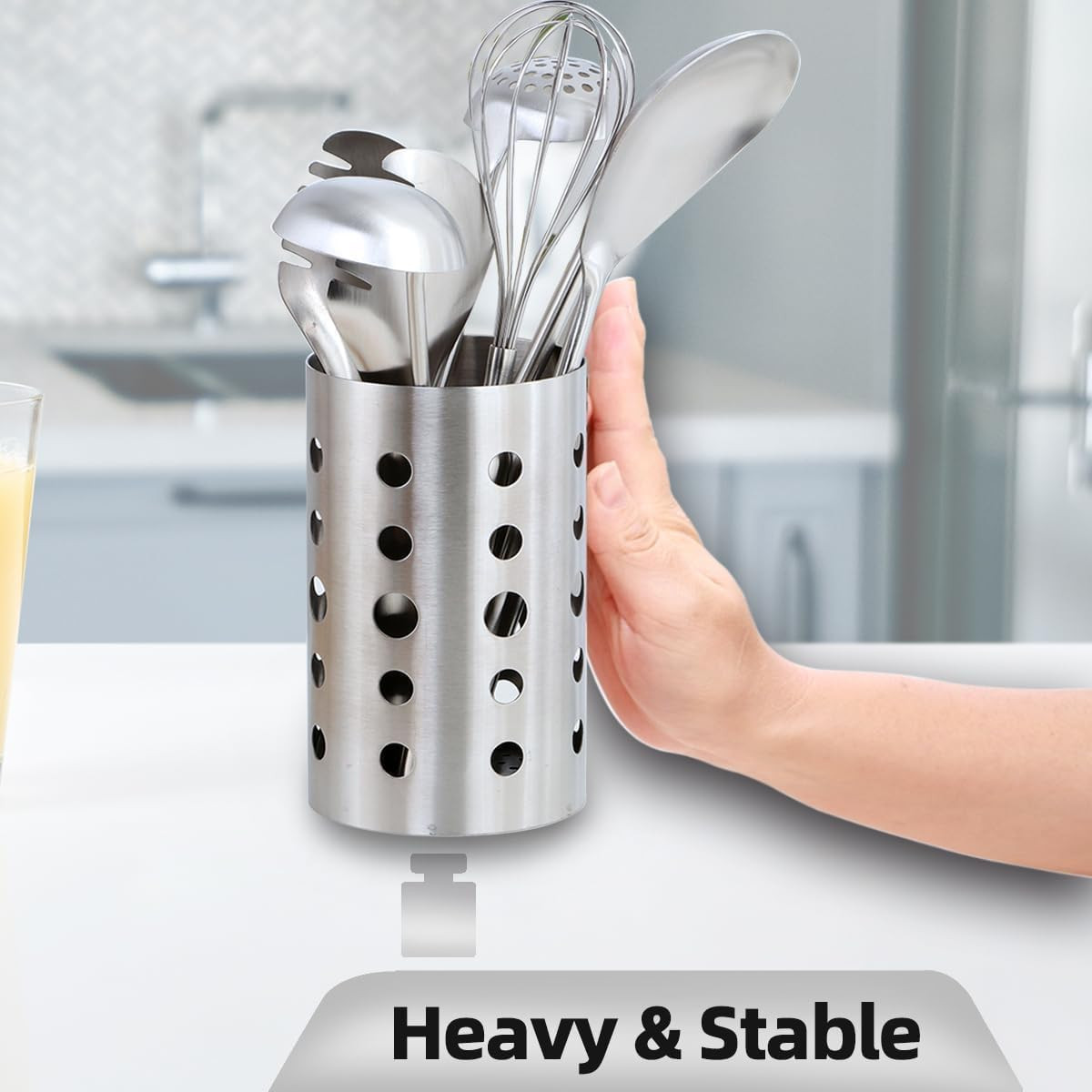Stainless Steel Kitchen Utensil Holder thumbnail 4
