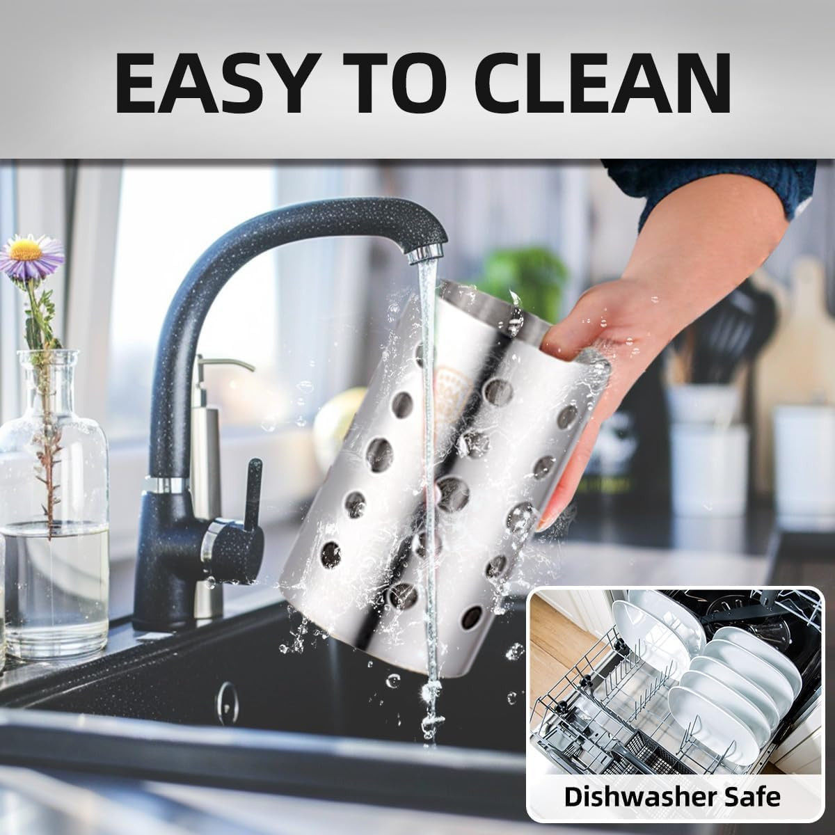 Stainless Steel Kitchen Utensil Holder thumbnail 5