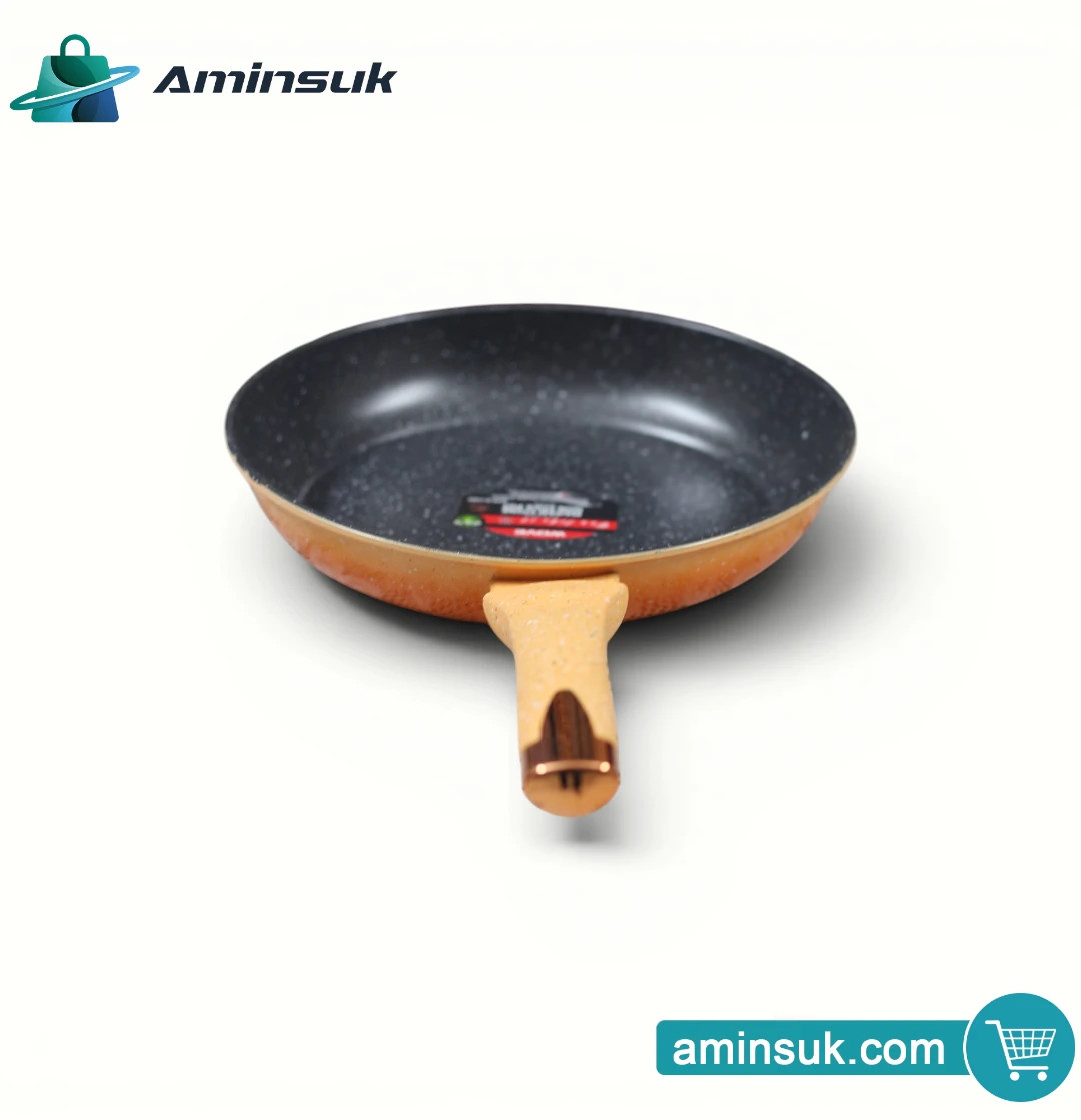 Marble Stone Non-Stick Frying Pan with Wooden Handle thumbnail 2