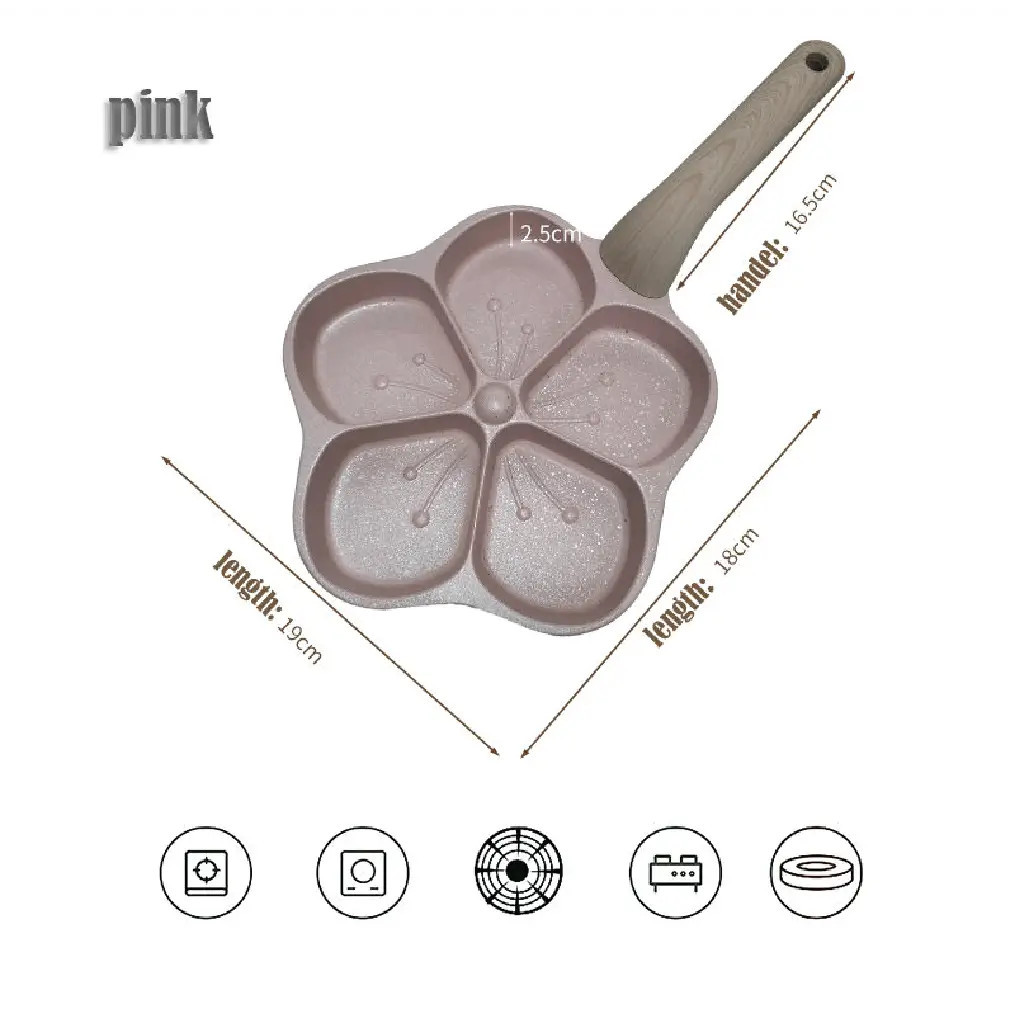 Peach Flower 5-Hole Non-Stick Egg Frying Pan thumbnail 2