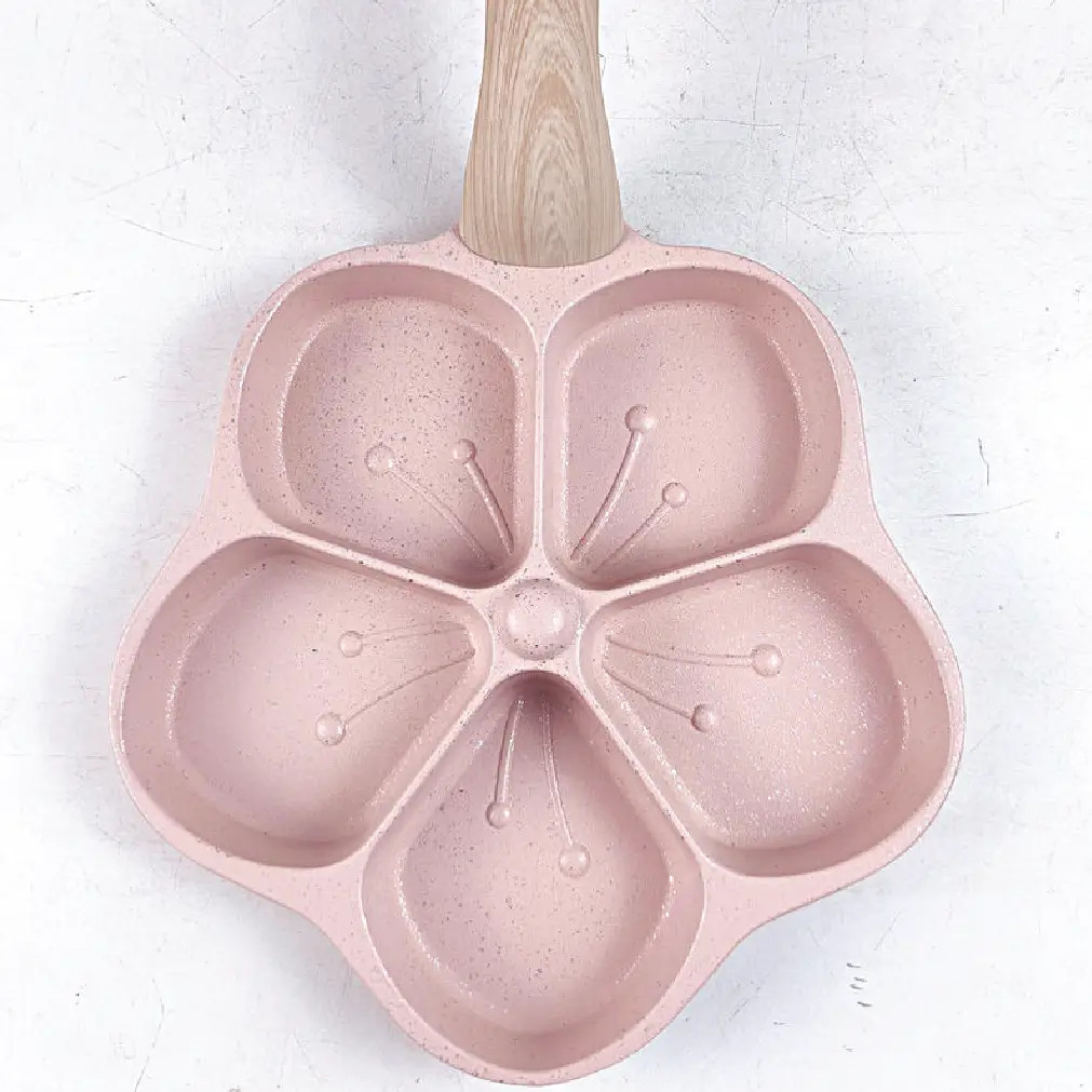 Peach Flower 5-Hole Non-Stick Egg Frying Pan thumbnail 3
