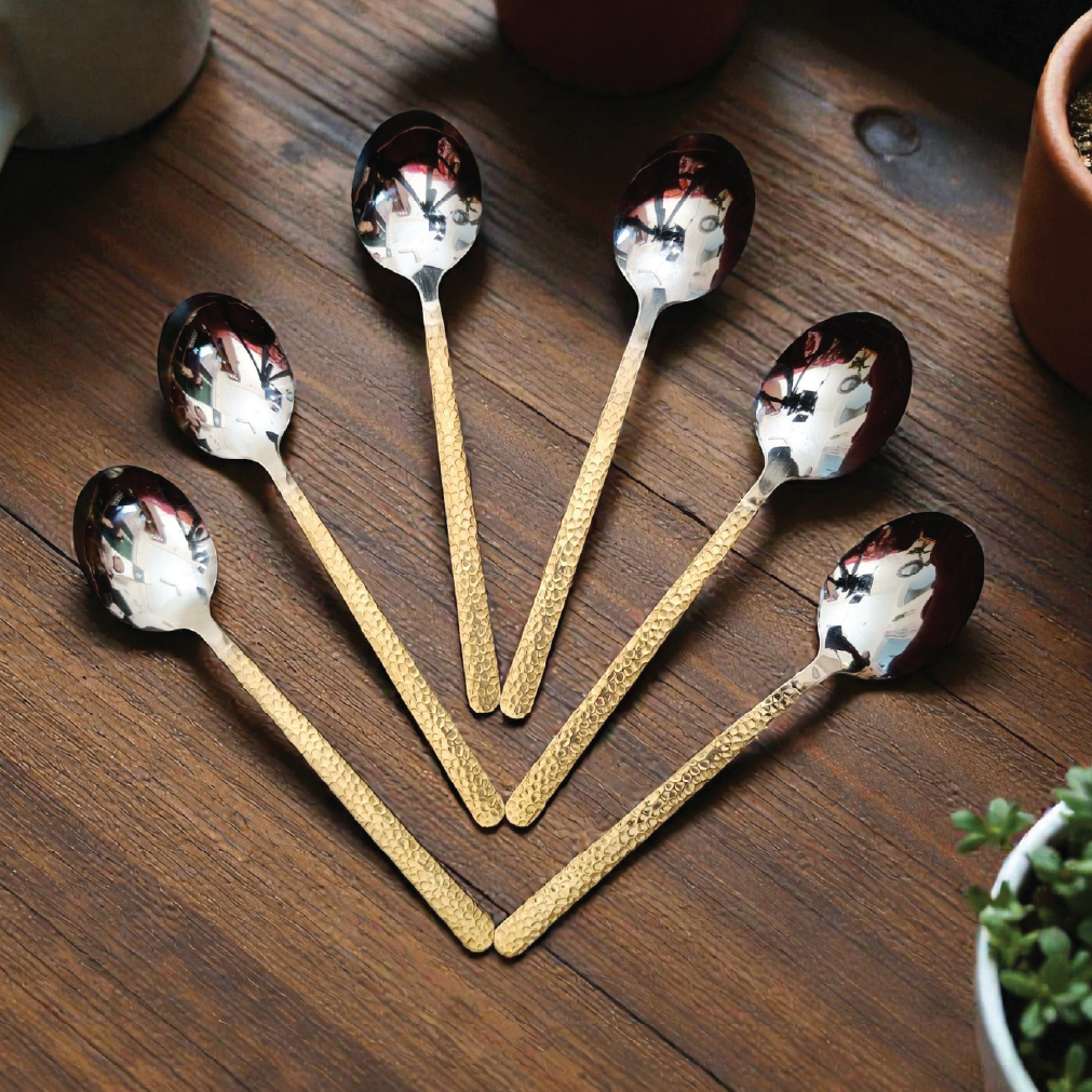 Royal Gold Stainless Steel Table Spoon Set (6 Pcs)