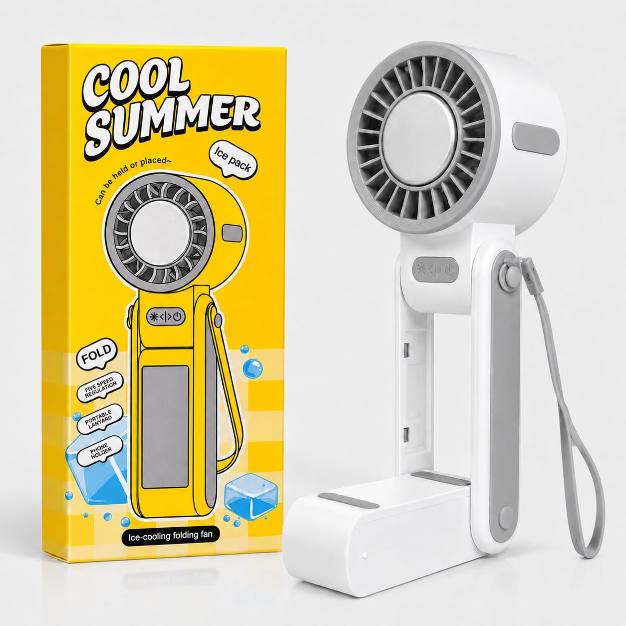 Ice Cooling Folding Fan – 180° Foldable Portable Mini Fan thumbnail 1