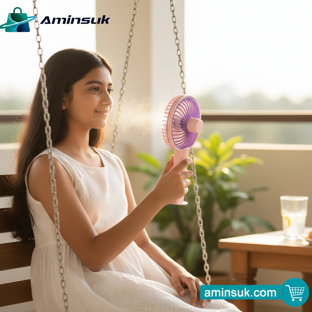 Rechargeable Mini Fan | Portable Table & Hand Fan | USB Charging Mini Fan thumbnail 7