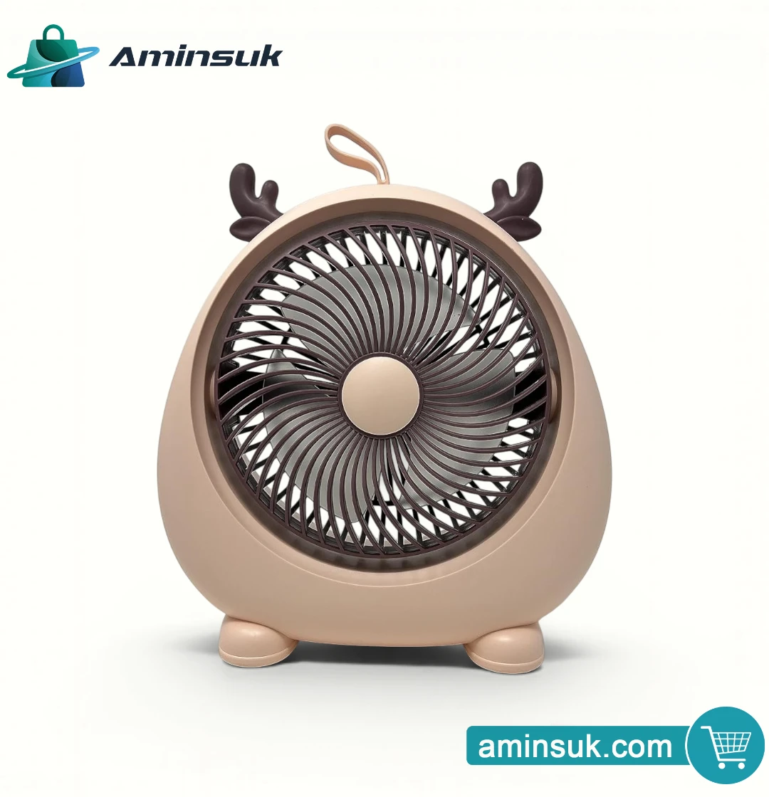 Cute Mini Portable Desk Fan – USB Rechargeable Personal Cooling Fan thumbnail 6