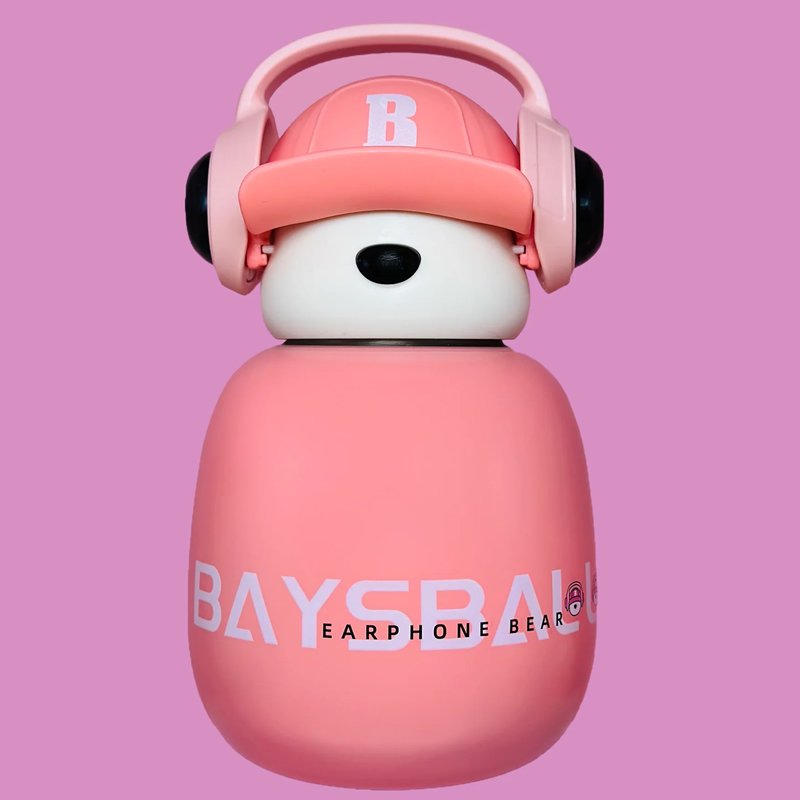 Cute Bear Kids Thermos Bottle | 316 Stainless Steel Insulated Water Bottle thumbnail 3