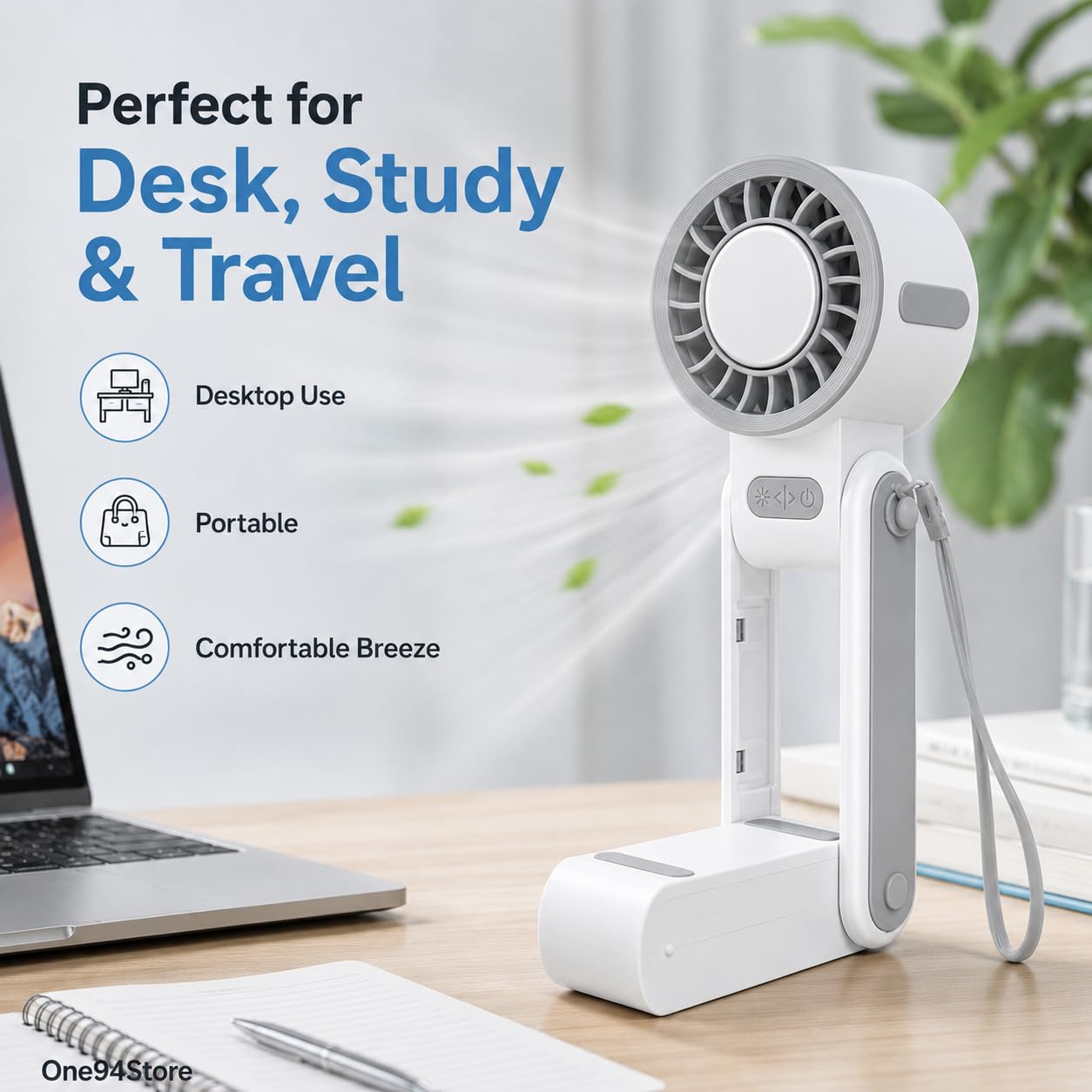 Ice Cooling Folding Fan – 180° Foldable Portable Mini Fan thumbnail 8