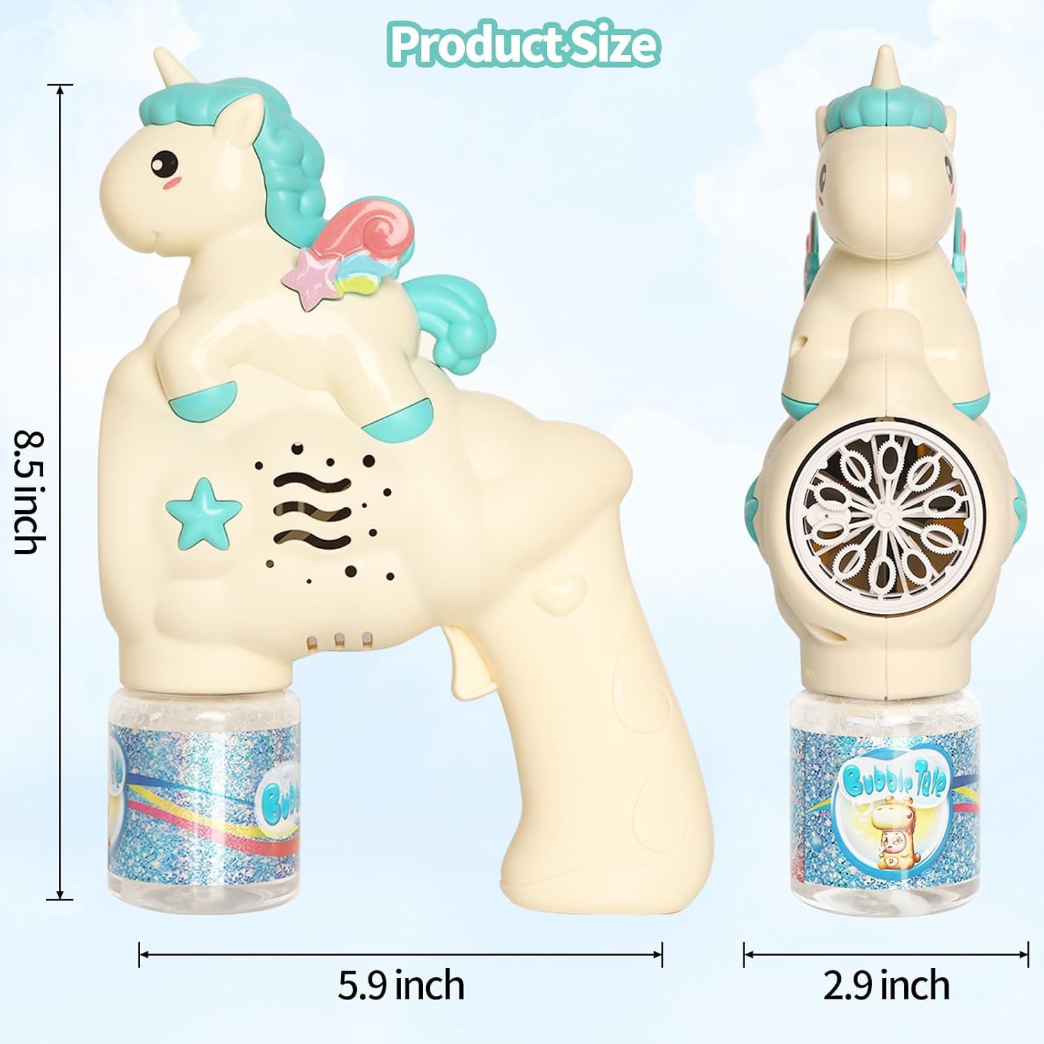 Unicorn Bubble Gun Machine for Kids – Automatic Light & Music Bubble Toy thumbnail 7