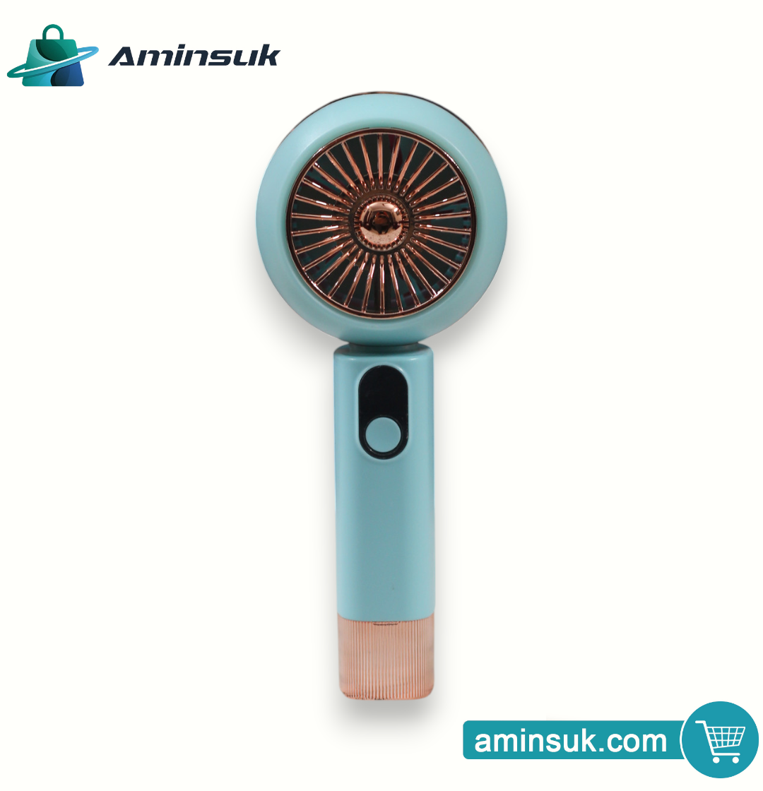 USB Rechargeable Portable Handheld Mini Fan | 3-Speed Cooling Fan with LED Light thumbnail 5