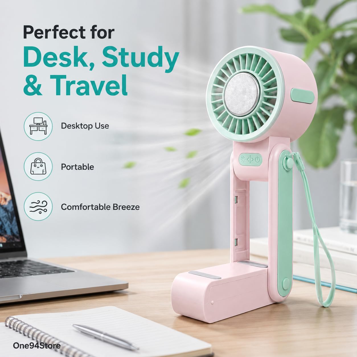 Ice Cooling Folding Fan – 180° Foldable Portable Mini Fan thumbnail 13