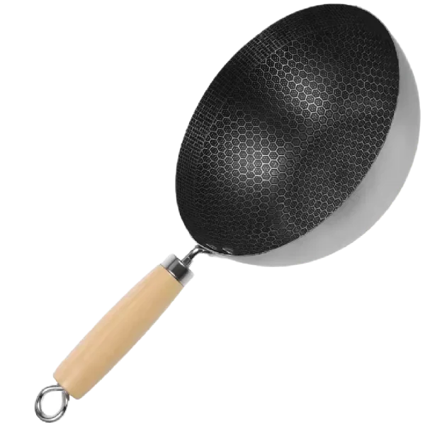 22cm stainless steel honeycomb wok pan nonstick by aminsuk