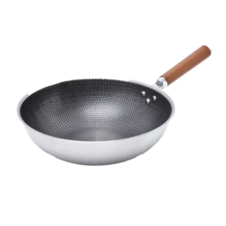 Aminsuk 22cm Honeycomb Stainless Steel Non-Stick Frying Pan for efficient oil-free cooking