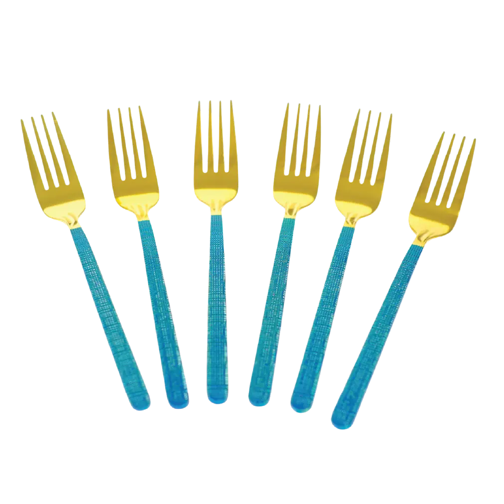 Aminsuk Royal Azure Gold Dinner Fork Set