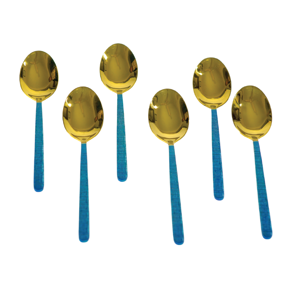 Aminsuk Azure Gold Stainless Steel Coffee Spoon Set