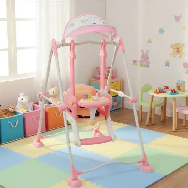 Foldable indoor baby swing with safety seat by Aminsuk