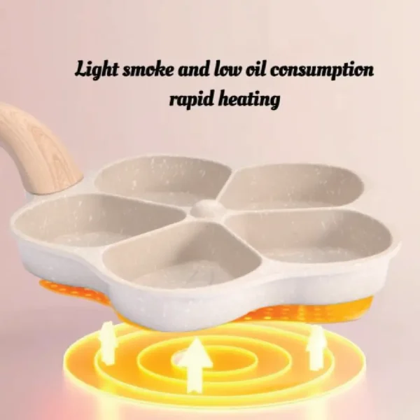 Flower mold non-stick 5-hole frying pan