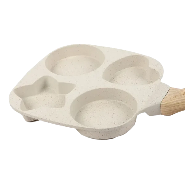 Non-stick 4-hole egg frying pan for breakfast cooking