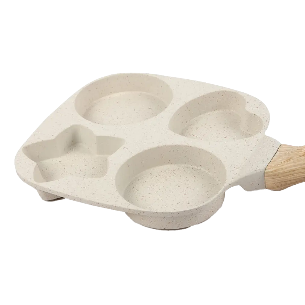 Non-stick 4-hole egg frying pan for breakfast cooking