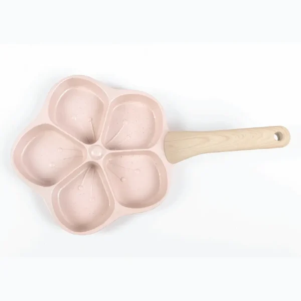 Peach round 5-slot non-stick fry pan